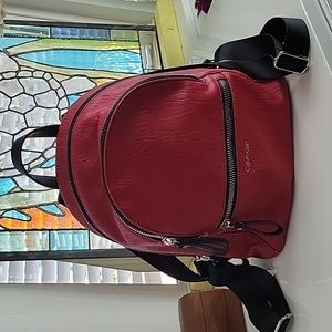 Calvin Klein Red Backpack Purse